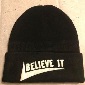 Black with White Believe It OSFM/TALL Hat